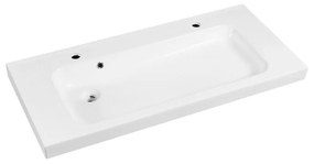 Lavabo integrale a incasso bacino su entrambi i lati rettangolare Remix L 106.0 x H 14.0 x P 49.0 cm in ceramica bianco