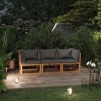 Divano da Giardino a 3 Posti con Cuscino in Legno di Acacia 3057607