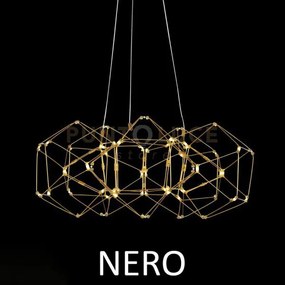 Lucciola 5 prismi sospensione rotonda, cromato nero led 24 w, 3000k...
