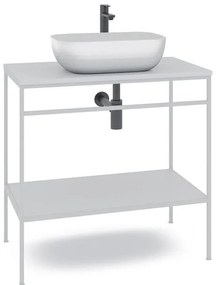 Mobile bagno con lavabo L 80 x H 92 x P 45.5 cm bianco per vasca centrale Outline