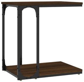 Tavolino rovere marrone 50x35x52 cm in legno multistrato
