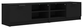 Mobili porta tv 2 pz neri 80x35x36,5 cm in legno multistrato