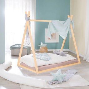 Letto per bambini in colore naturale 70x140 cm Montessori - Roba