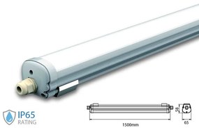 Plafoniera Led 150cm 32W 160lm/W 220V Neutro 4500K IP65 Super Luminoso Massimo Risparmio Energetico SKU-216483