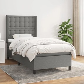 Giroletto A Molle Con Materasso Grigio Scuro 100x200 Cm Tessuto /