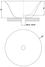 Lavabo tondo ciotola da Appoggio 40 Cm In Gres Bianco lucido Gessi Goccia 39123