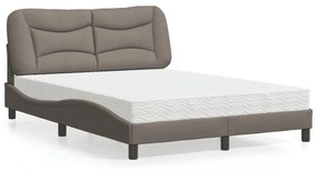 Letto Con Materasso Tortora 140x190 Cm İn Tessuto /