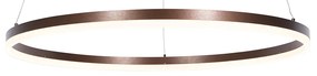 Lampada a sospensione in bronzo scuro 80 cm con LED dimmerabile a 3 livelli - Anello