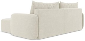 Divano angolare color crema allungabile/con contenitore (con penisola a destra) Kalena – Makamii