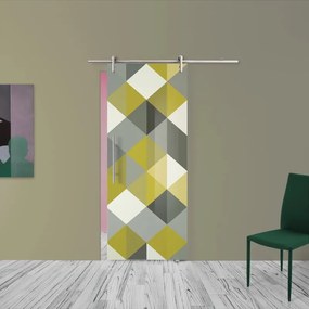 Porta scorrevole Carpet5 in alluminio multicolore, L 96 x H 215 cm, con binario Ermes Destra