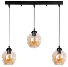 Lampada a sospensione nera con paralume in vetro 14x70 cm Aspa - Candellux Lighting