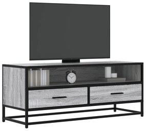 Mobile tv grigio sonoma 100x34,5x40cm legno multistrato metallo