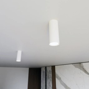 Plafoniera Moderna Faretto Marduk 1 Luce Acciaio Bianco 15 Cm