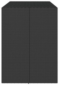 Tavolo bar con piano in vetro nero 145x80x110 cm polyrattan