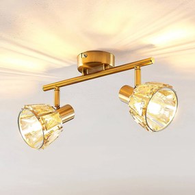 Faretto a soffitto Kosta Lindby, dimmerabile, Ottone / Oro, Soggiorno / Sala da pranzo, Metallo, Plafoniera