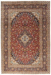 Kashan Tappeto 360 x 240 Rosso (Iran) Annodato A Mano