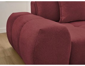 Divano angolare burgundy allungabile e con contenitore (penisola a destra/chaise lounge) con rivestimento in ciniglia Everest – Bobochic Paris