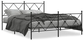 Giroletto Senza Materaso Con Pediera İn Metallo Nero 160x200 Cm /
