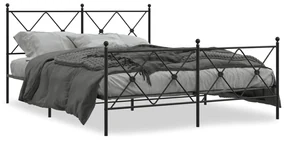 Giroletto Senza Materaso Con Pediera İn Metallo Nero 160x200 Cm /
