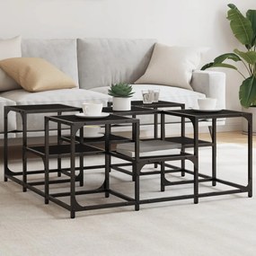 Tavolino Da Salotto Nero 91x91x40 Cm İn Legno Multistrato /