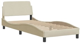 Letto con materasso crema 80x200 cm in tessuto