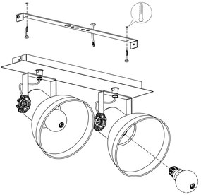 Eglo 43432 - Luce Spot BARNSTAPLE 2 2xE27/40W/230V