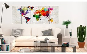 Quadro Crumpled Map  Colore colorful, Dimensioni e Misure 225x90