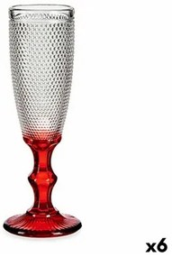 Calice da champagne Rosso Trasparente Punti Vetro 6 Unità (180 ml)