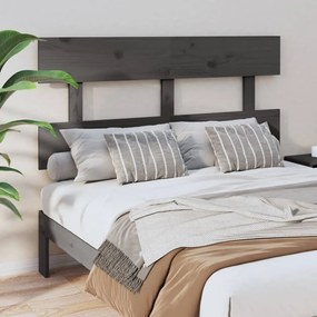 Testiera Per Letto Grigia 138x3x81 Cm İn Legno Massello Di Pino /