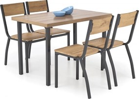 Set tavolo + 4 sedie Milton naturale/nero