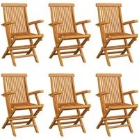 Sedie da Giardino Pieghevoli 6 pz in Legno Massello di Teak cod mxl 9245