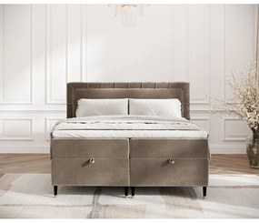 Letto boxspring beige con spazio contenitivo 180x200 cm Voyage - Maison de Rêve