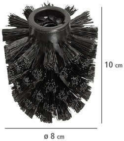 Teste per scopini da bagno in set nere in plastica con spazzola di ricambio 10 pz Ø8cm – Wenko