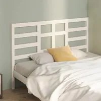 Testiera per Letto Bianca 146x4x104cm in Legno Massello di Pino 818141