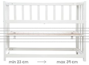 Culla bianca con contenitore e baldacchino 90x45 cm Indibär - Roba