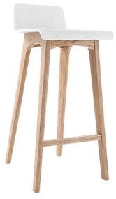 Sgabello / sedia da bar design legno naturale e bianco scandinavo 75 cm BALTIK