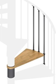 Gradino Luna in legno grigio naturale L 890 mm H 230 mm
