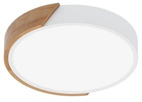 Plafoniera LED Rotonda 18W CCT, Ø300mm, Legno/Bianco Colore Bianco Variabile CCT