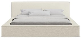 Letto matrimoniale imbottito color crema con contenitore e rete inclusi 180x200 cm Noho – Makamii