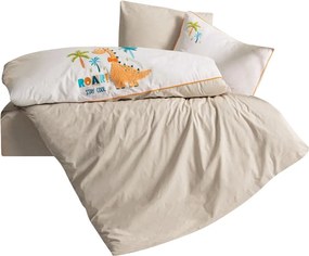 Set copripiumino e federa da bambini beige in cotone per culla con lenzuolo incluso/4 pezzi 100x150 cm Kiddo – Mijolnir