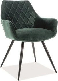 Sedia Linea Velvet Verde/Nero - H82 cm