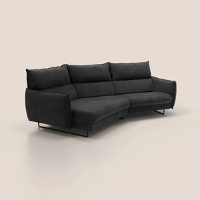 Monamour divano moderno angolare con opzione relax elettrico in microfibra smacchiabile impermeabile T11 nero