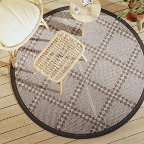 Tappeto Da Esterni Arakıl Marrone Ø160 Cm İn Pp /