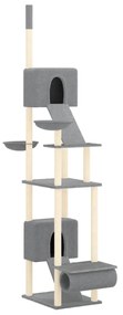 Albero per gatti pavimento soffitto grigio chiaro 277-303 cm
