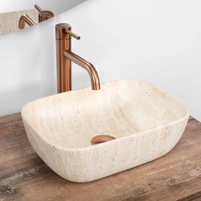 Lavabo da appoggio Rea BELINDA MINI TRAVERTINE MATT