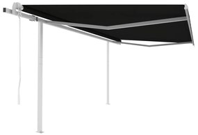 Tenda Da Sole Retrattile Automatica Con Pali 4x3,5 M Antracite /