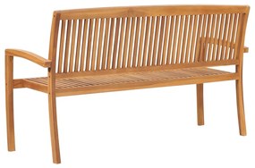 Panchina da Giardino Impilabile e Cuscino 159cm Teak Massello