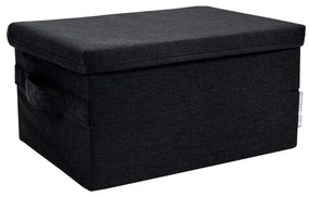 Scatola in tessuto nero con coperchio 35x19x26 cm Soft Storage - Bigso Box of Sweden