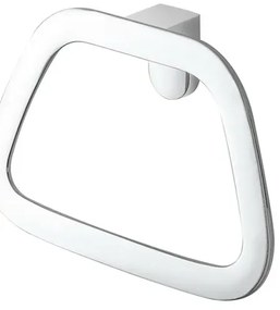 Porta salviette ad anello da muro in acciaio cromo Fusion