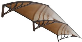 Pensilina in policarbonato marrone L 300 x P 100 cm struttura in alluminio
